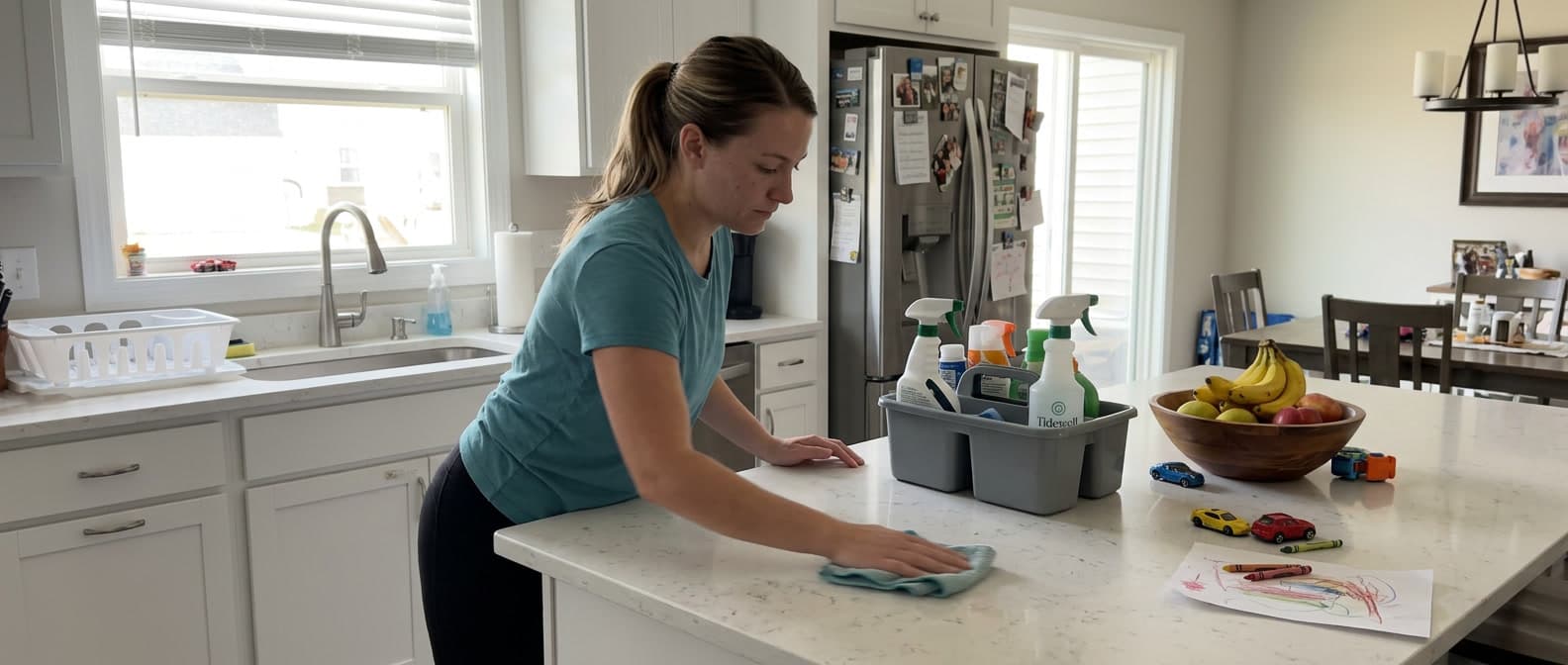 A Tidewell cleaner at work in a real home